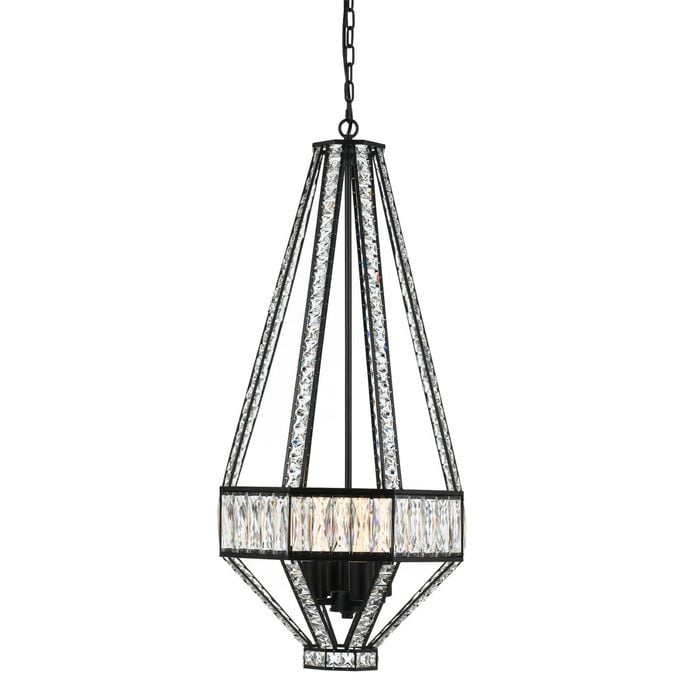 Telbix Oiled Bronze/Clear Crystal Zofio 4 Light Pendant