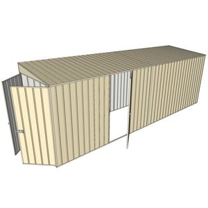 Build-a-Shed 1.5 x 6 x 2m Single Hinged Side Door Skillion Shed - Cream