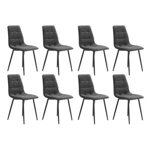 Levede 8pc Flannelette Seat Replica Eames Dining Chairs – Grey