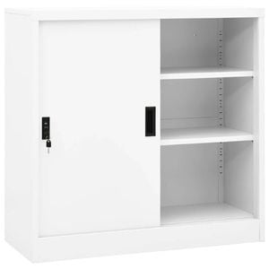 vidaXL Office Cabinet with Sliding Door White 90x40x90 cm