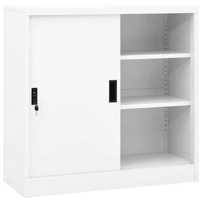vidaXL Office Cabinet with Sliding Door White 90x40x90 cm