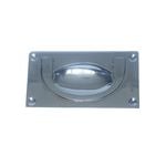 Delf 60mm x 37mm Satin Chrome Flush Drop Handle