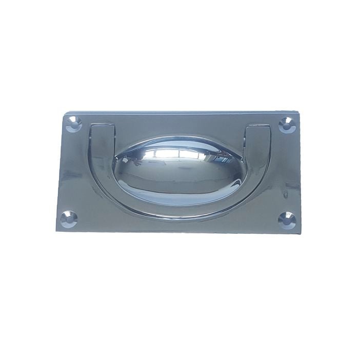 Delf 60mm x 37mm Satin Chrome Flush Drop Handle