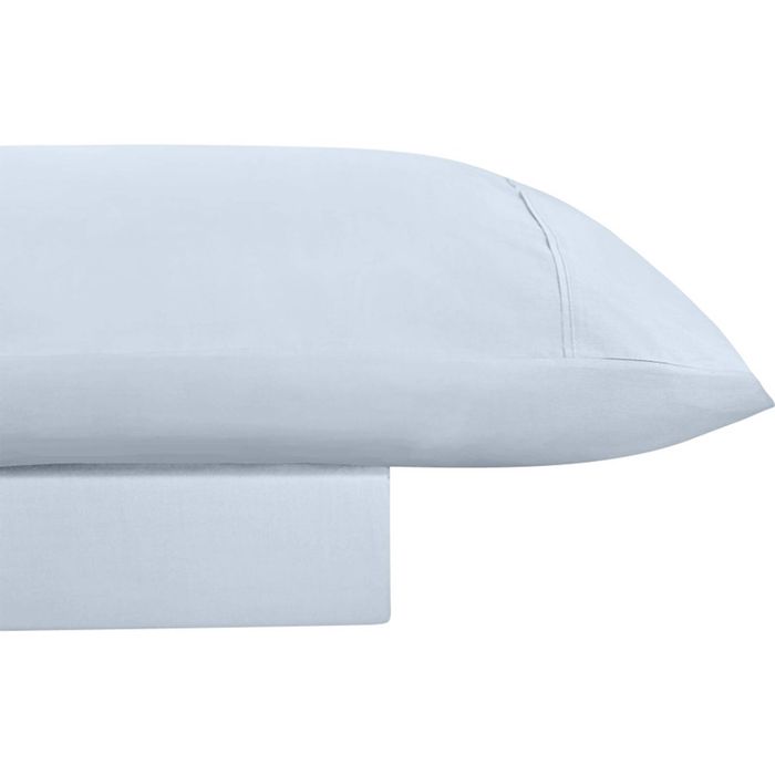 Odyssey Living Breathe Cotton Bed Sheet Set W/pillowcase Double Sky Blue