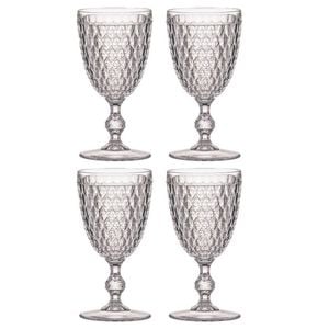 4PK Ladelle Tate Geometric 350ml Acrylic Wine Glass Drinking Cup - Clear