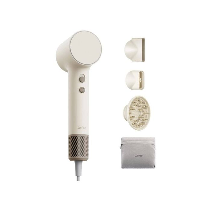 Laifen Air Pro High Speed Hair Dryer 115000 RPM White with 3 Styling Nozzles