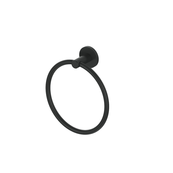 Greens Matte Black Zola Towel Ring