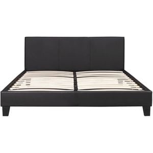 Monica PU Leather Queen Bed Frame - Black
