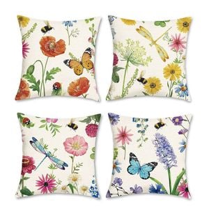 Catzon 4 Pcs Decorative Throw Pillow Covers with HD Printing for Home Decor