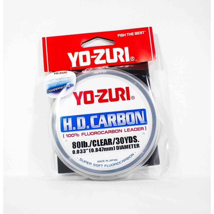 Yo Zuri H.D Carbon 30yds Clear Fluorocarbon Fishing Leader 80lb