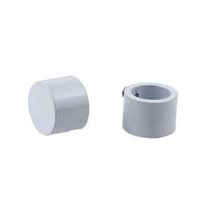 Pillar 25mm White Cap Curtain Rod Finial - 2 Pack