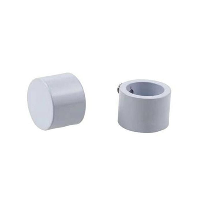 Pillar 25mm White Cap Curtain Rod Finial - 2 Pack