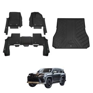 AUSGO 7D Injection Floor Mats & Boot Liner Set For Lexus Lx500d Lx600 5-Seat 2025-Onwards Car Floor Liners Cargo Mat