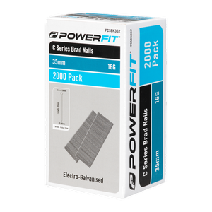 PowerFit 35mm C Series Electro-Galvanised Brad Nails - 2,000 Pack