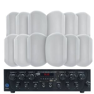 Weconic Outdoor Speaker Package With 480w Bluetooth Amplifier White