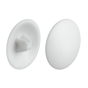 Hafele 12mm Diameter White Cover Caps - 50 Pack