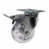 Easyroll 100mm 90kg Load Transparent Swivel Plate And Brake Castor