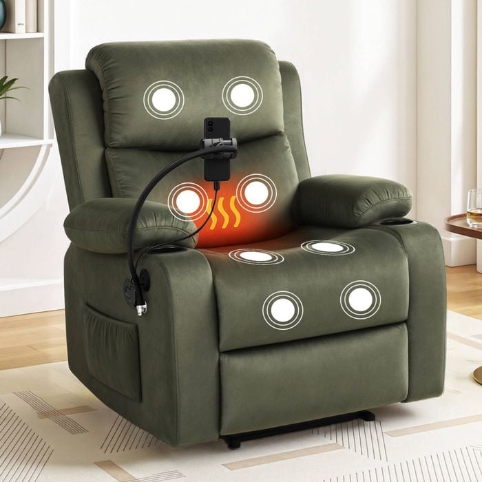 Artiss Massage Recliner Chair Velvet USB