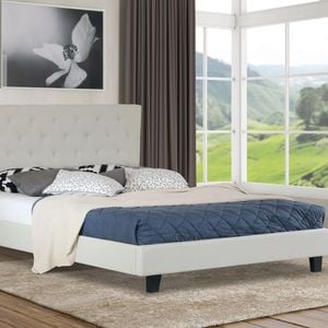Istyle Chester Double Bed Frame Fabric Cream