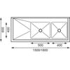 Vogue Double Bowl Sink L/H Drainer - 1800(W) x 900(H) x 600(D)mm