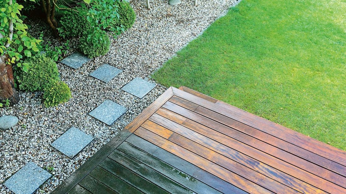 A cleaned patio. 