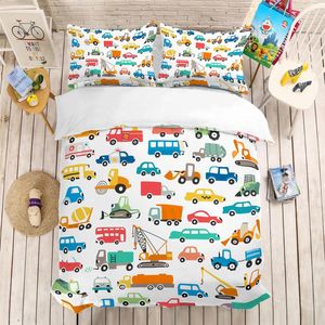 3D Cartoon Cars Engineering Vehicle Pattern Quilt Cover Set Bedding Set Pillowcases 157