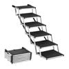 Petzly Foldable Dog Ramps 6 Steps Adjustable Height Dog Stair Portable Aluminium