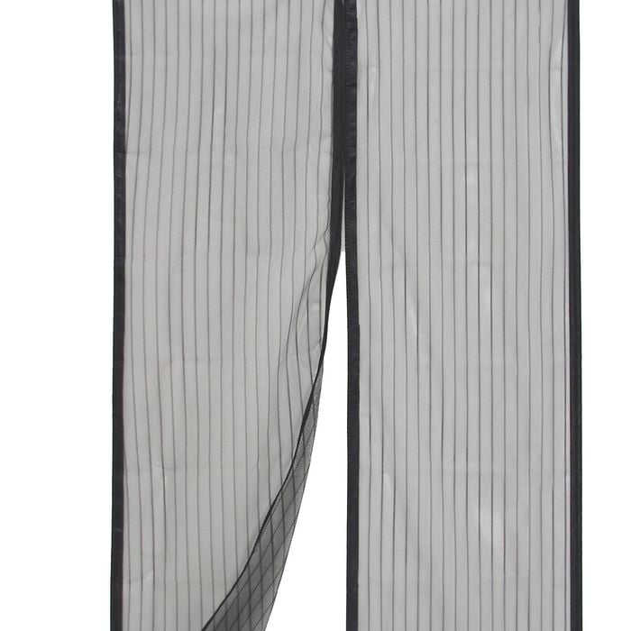 Pillar 160 x 200cm Black Magnetic Flyscreen Door Curtain