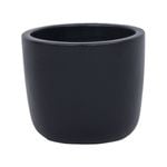 14 x 12cm Black Small Plain Ceramic Egg Pot