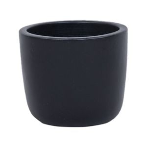 14 x 12cm Black Small Plain Ceramic Egg Pot