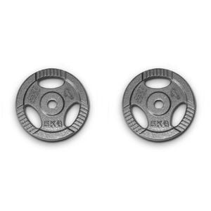 2pk Ezy Grip Standard Disc Weight Plate Home Gym Workout Exercise 5kg