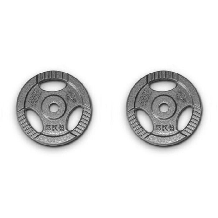 2pk Ezy Grip Standard Disc Weight Plate Home Gym Workout Exercise 5kg