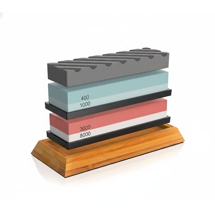 Knife Sharpening Stone,4 Side Grit 400/1000 3000/8000 Whetstones