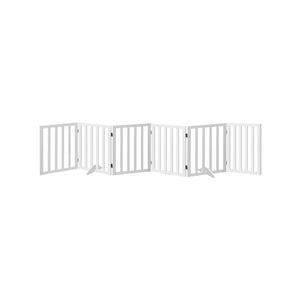 Alopet 6 Panels Wooden Pet Gate Dog Fence Safety Stair Barrier Security Door
