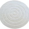 Handmade Round Wool Rug - Swirl - White - 160x160cm