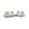 Foret 4pc Armless Seat Modular Extension Lounge Couch Velvet Fabrics Sofa Beige