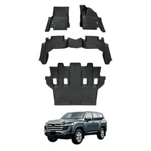 AUSGO 3-Row Set Car Floor Mats for Toyota Land Cruiser Landcruiser 300 Series LC300 2021-Onwards Floor Liners