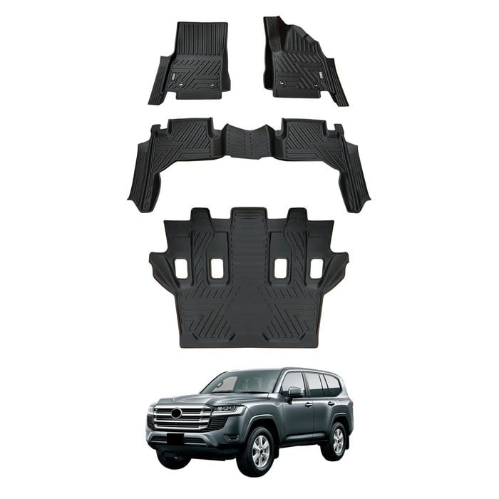 AUSGO 3-Row Set Car Floor Mats for Toyota Land Cruiser Landcruiser 300 Series LC300 2021-Onwards Floor Liners