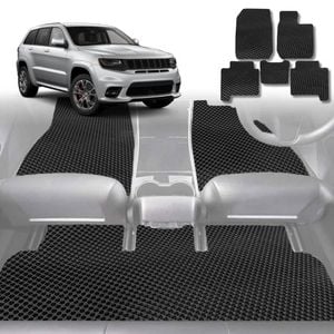 6D Diamond Car Floor Mats for Jeep Grand Cherokee 2011-2021-Full Set-Black-Outback GT
