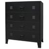 vidaXL Sideboard Chest of Drawers Industrial Style Metal Black Storage Unit