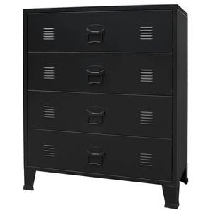 vidaXL Sideboard Chest of Drawers Industrial Style Metal Black Storage Unit