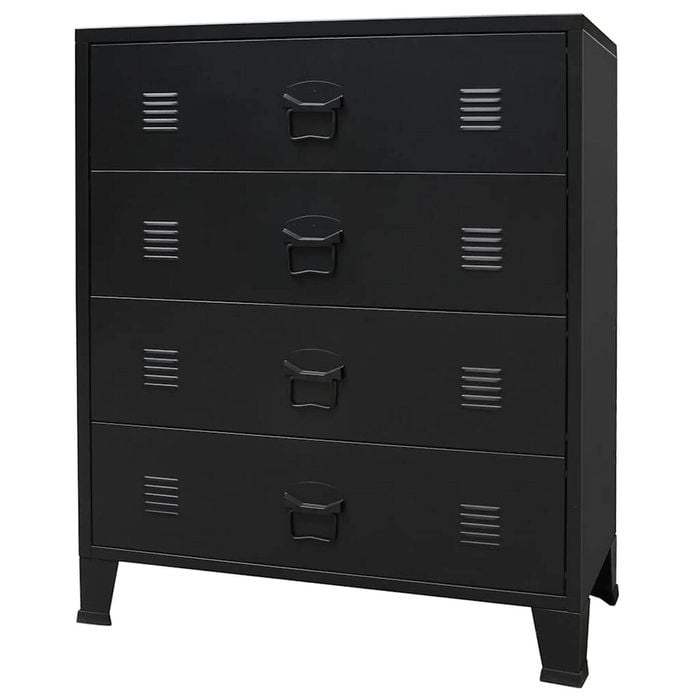 vidaXL Sideboard Chest of Drawers Industrial Style Metal Black Storage Unit