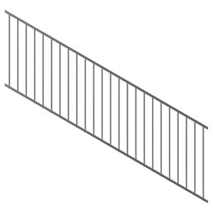 ProtectorAl 1201-2400 x 900mm Palladium Silver Raked 15º Flat Top Garden Fence Panel