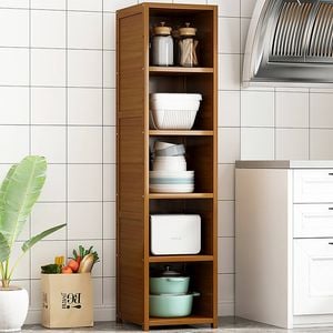 Bamboo Shelf Bookcase Display Storage Rack Stand