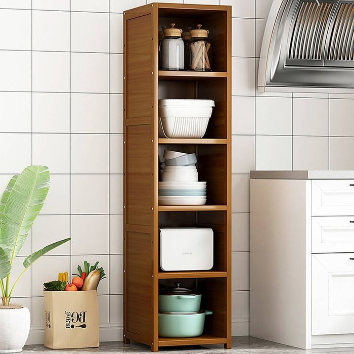 Bamboo Shelf Bookcase Display Storage Rack Stand