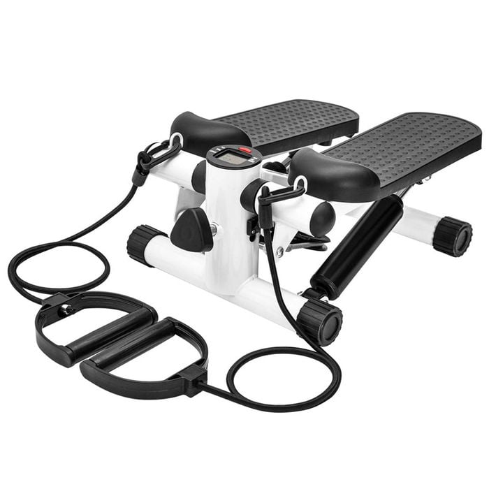 Mini Stepper Machine with Resistance Bands and LCD Monitor for Full Body Workout