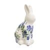Lvd Rabbit Botanical Blue Ceramic Animal Statue Home Decor 20.5x13x9.5cm