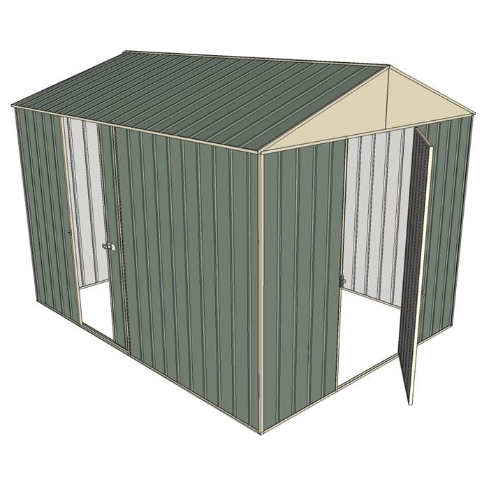 Build-a-Shed 2.3 x 3.0 x 2.3m Front Gable Dual Door Deep Shed - Green