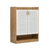 Oikiture Shoe Storage Cabinet 5-tier Rack 2 Doors Organiser Shelf Enterway