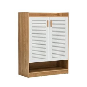 Oikiture Shoe Storage Cabinet 5-tier Rack 2 Doors Organiser Shelf Enterway